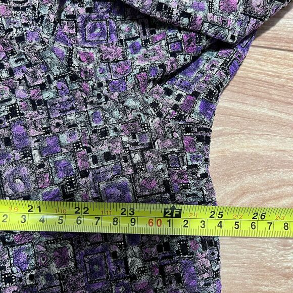 Laura Ashley Art to Wear Blouse Size 3X Plus Slinky Retro Open Top Fairy Whimsy - Picture 4 of 6